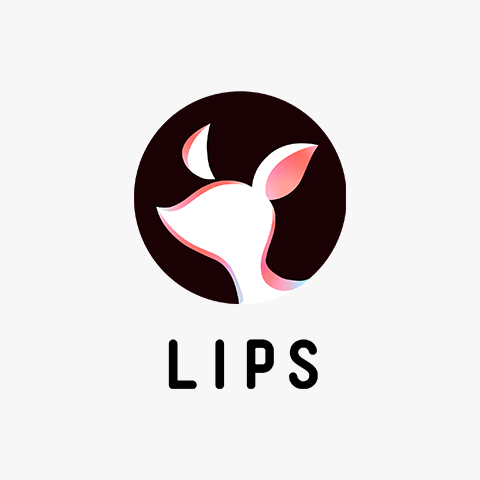 LIPSのロゴ（シンボルマークとロゴタイプが縦並び）