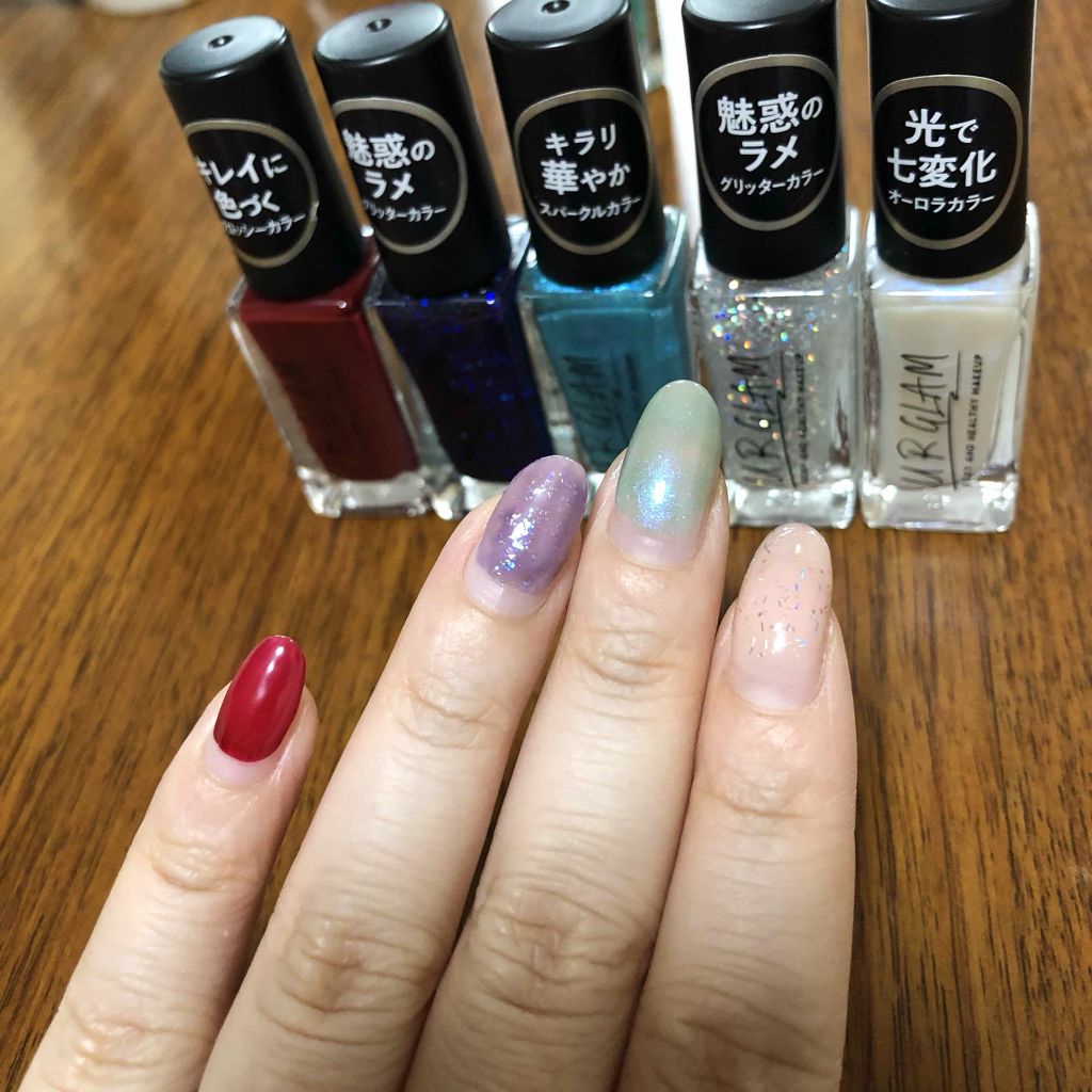 Ur Glam Color Nail Selection カラーネイルセレクション Daisoの口コミ 1回塗りと2度塗り 親指オーロラカラーwt By えび天丸 混合肌 代後半 Lips