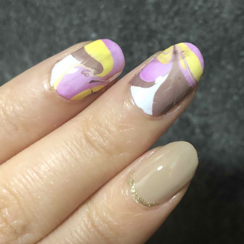 クイッククリスタルコート ネイリストを使った口コミ マーブルネイルをしてみました 水に垂ら By Gaho がほ 敏感肌 Lips