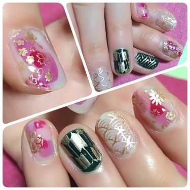 ネイルスタンプ キャンドゥを使った口コミ お正月ネイル 今年も残りわずかとなりまし By Borotama 混合肌 Lips