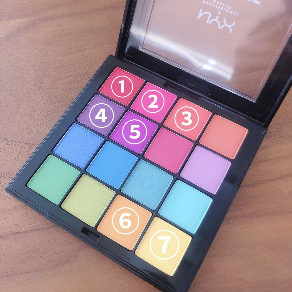 Ut シャドウ パレット Nyx Professional Makeupの使い方を徹底解説 カラフルパレット 今回は見てるだけで可愛 By 雨草樹季 混合肌 代前半 Lips