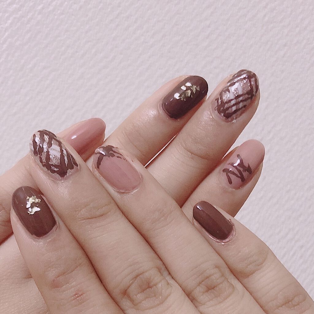 カラフルネイルズ キャンメイクを使った口コミ バレンタインのチョコレートネイル チョコレ By ひつじ イエべ秋 Lips