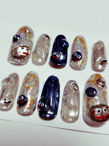 Naility ステップレスジェル Uvトップジェル Naility を使った口コミ 先日あげたスライムネイルご注文きたので両手 By さゆちーん ネイルサロン勤務 乾燥肌 代後半 Lips