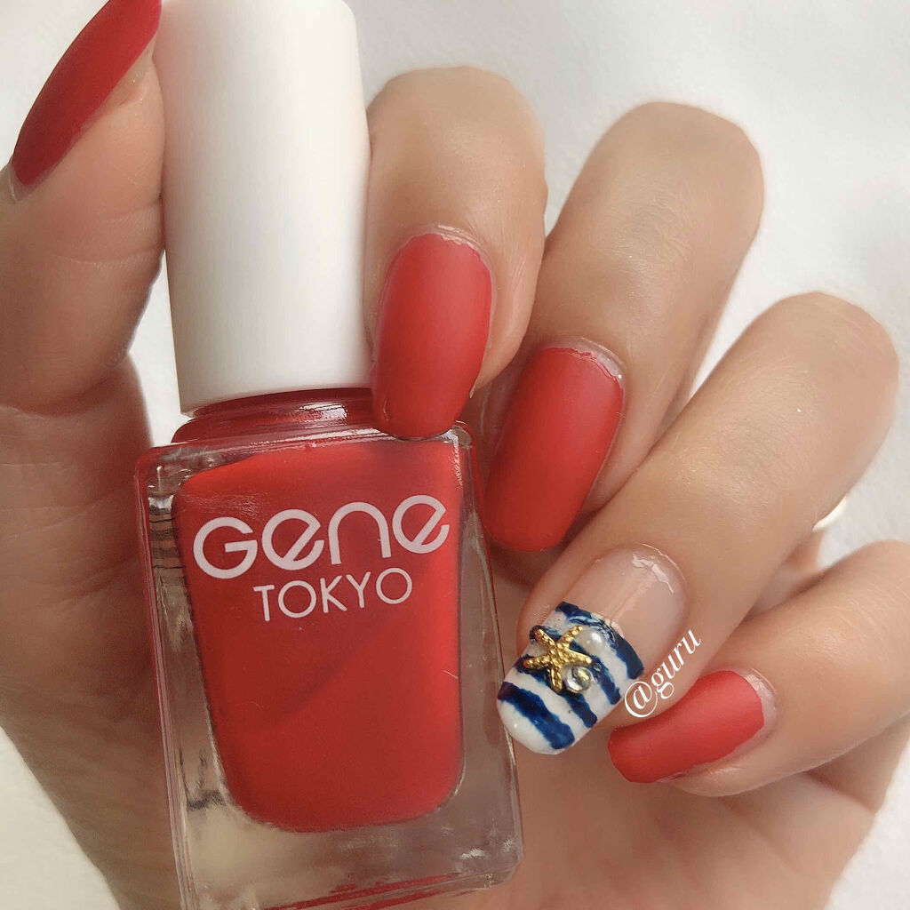 サンリオネイル Daisoを使った口コミ 赤マット ボーダーネイル サンリオネイル By グル 混合肌 Lips