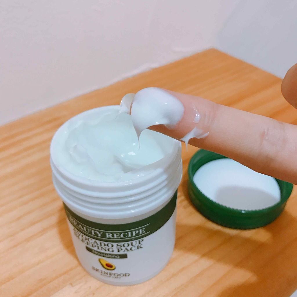 ビューティー レシピ アボカドスープ スリーピングパック Skinfoodの効果に関する口コミ これを使うのと使わないのでは 次の日の化粧 By もちゃ 乾燥肌 代後半 Lips