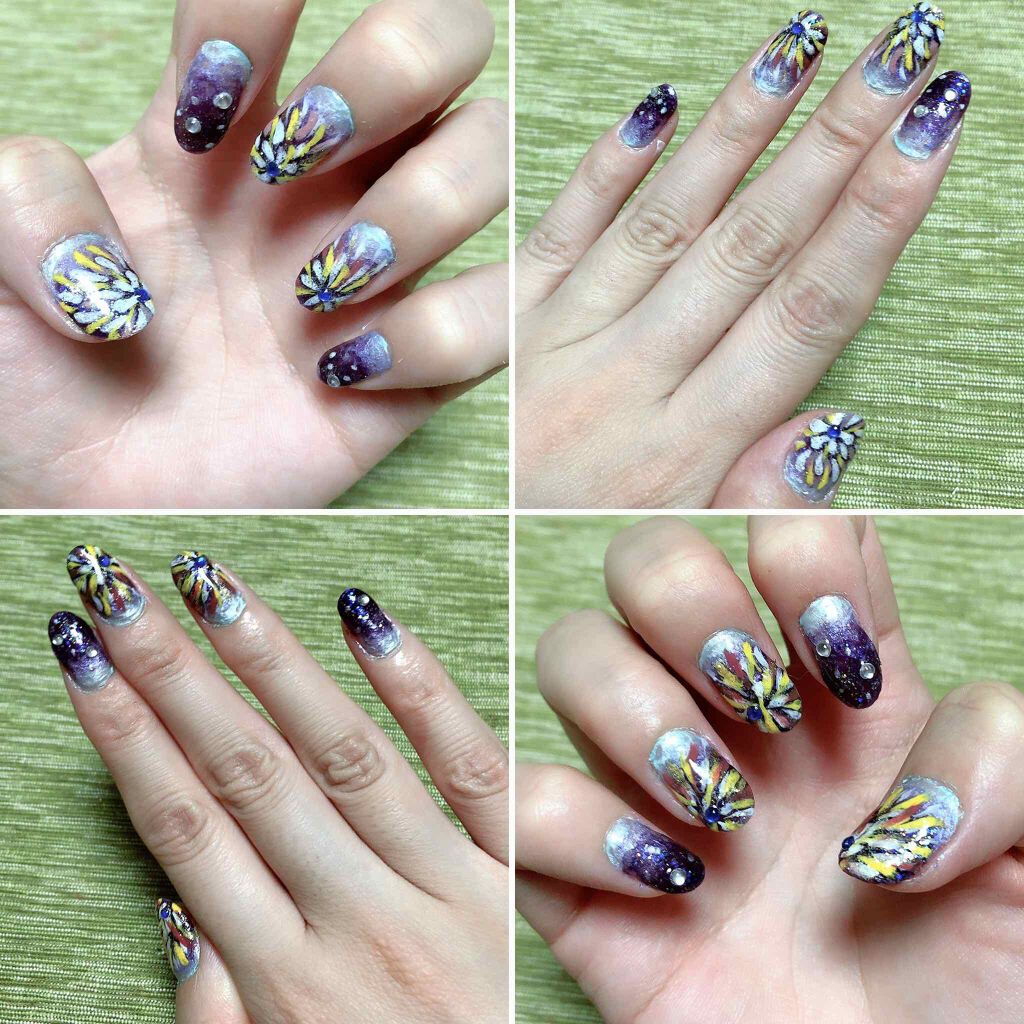 ネイルポリッシュa Daisoを使った口コミ 今回の 夏ネイル 花火ネイルに挑戦してみま By がみちゃん 乾燥肌 30代後半 Lips