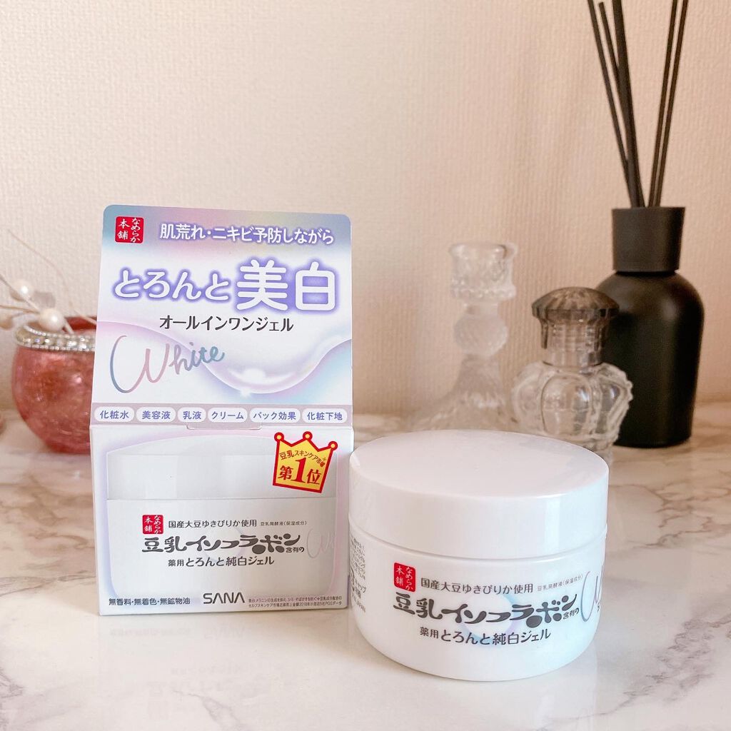 とろんと濃ジェル 薬用美白 N なめらか本舗の効果に関する口コミ 豆乳イソフラボンで人気のなめらか本舗から By Saayacosme 乾燥肌 Lips