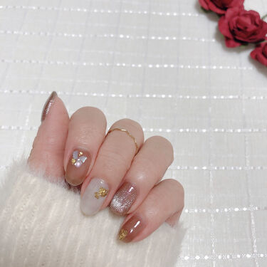 カラージェル By Nail Laboを使った口コミ バレンタインネイル第1弾 ミルクチョコネ By むと 代後半 Lips