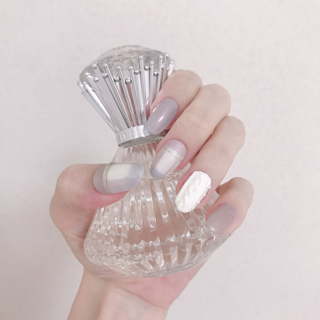 ジェルネイル ジェルミーワンを使った口コミ 冬ネイル チェック 白ニットネイル く By 𝒦𝒜ℋ𝒪 混合肌 代前半 Lips