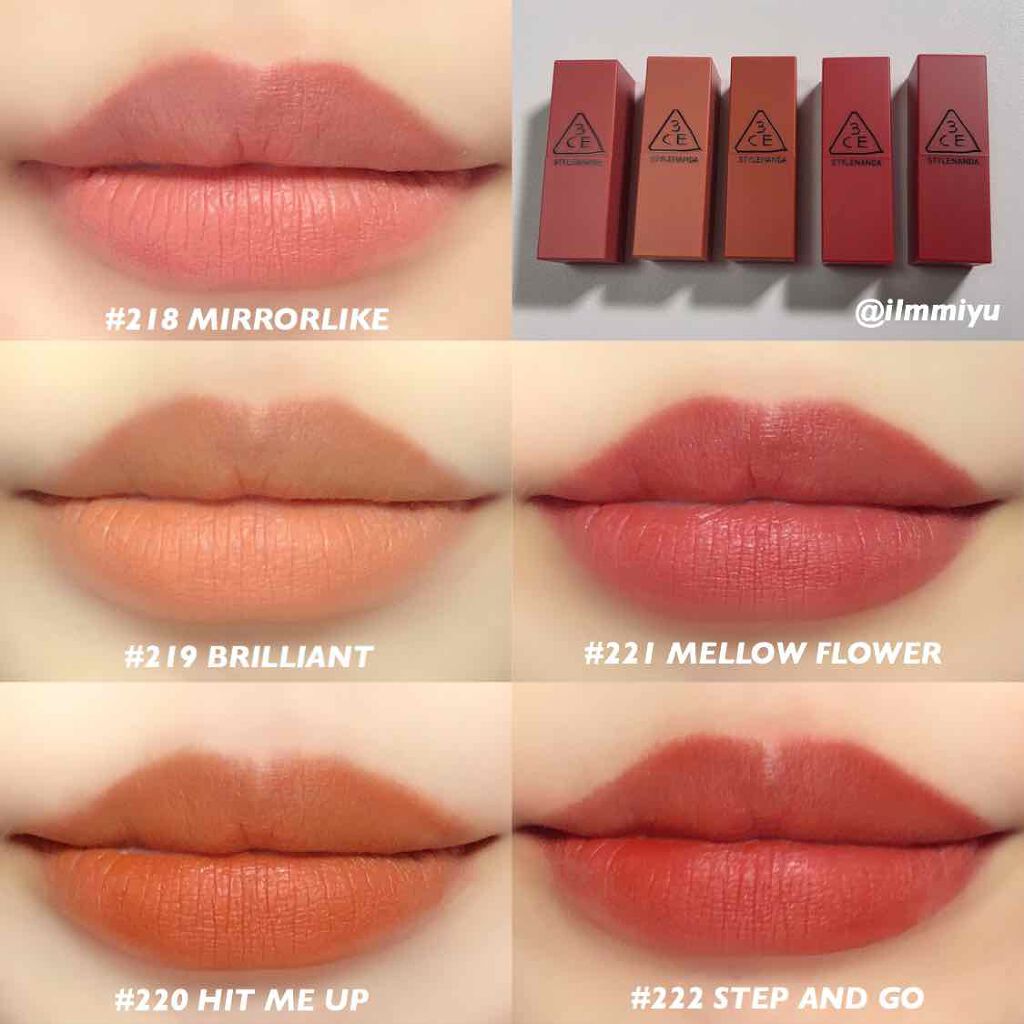 Lip Color 3ceの人気色を比較 イエベにおすすめの口紅 パーソナルカラータイ By ミユ Ilmmiyu 混合肌 Lips