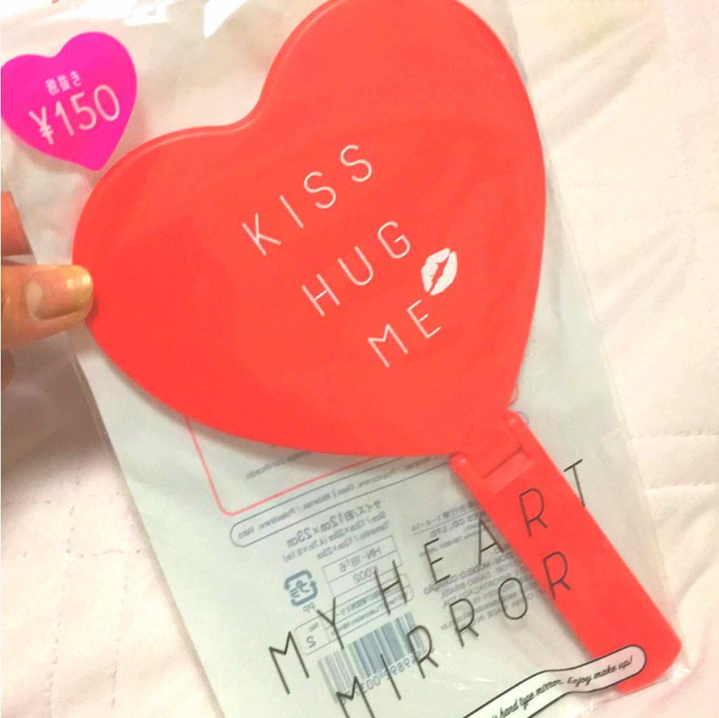 100均で買える 持ち手付きミラー 大 ハート Daisoのリアルな口コミ レビュー Lips