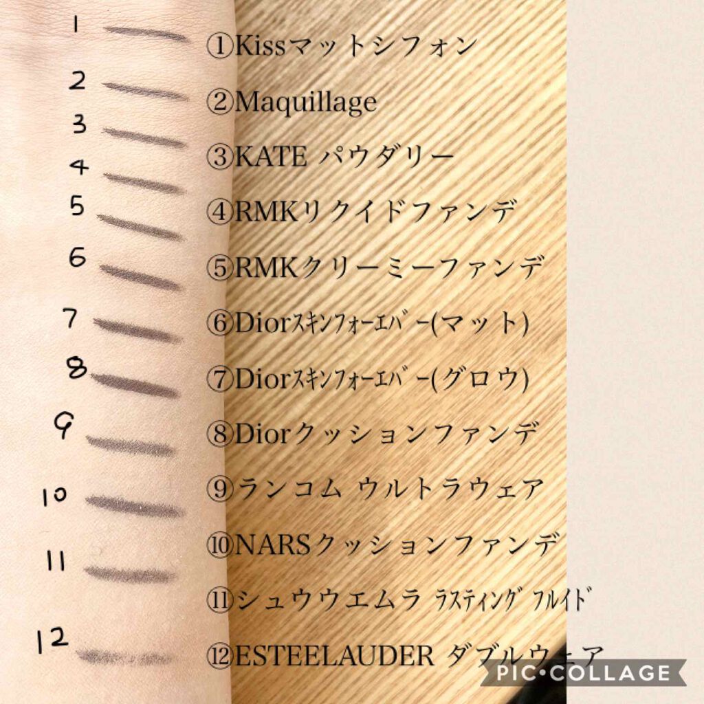 あなたはどっち派 Rmk Vs Estee Lauder Vs Dior Vs Nars ファンデーションを徹底比較 デパコスファンデ16種 By 課題 実習 国試で低浮上 混合肌 20代前半 Lips