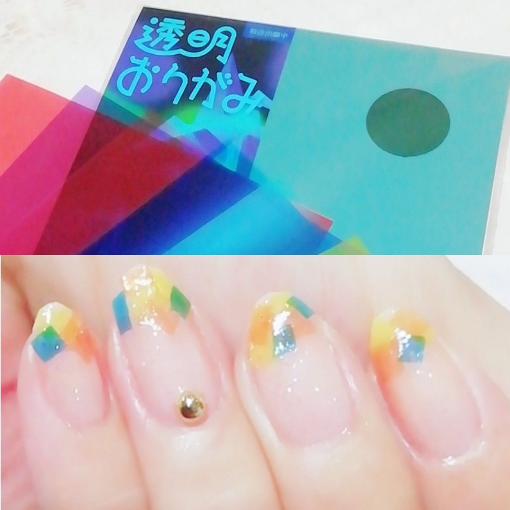 カラフルネイルズ キャンメイクを使った口コミ 透明おりがみネイル ポップな配色で楽 By ゆき姉 多忙 敏感肌 Lips