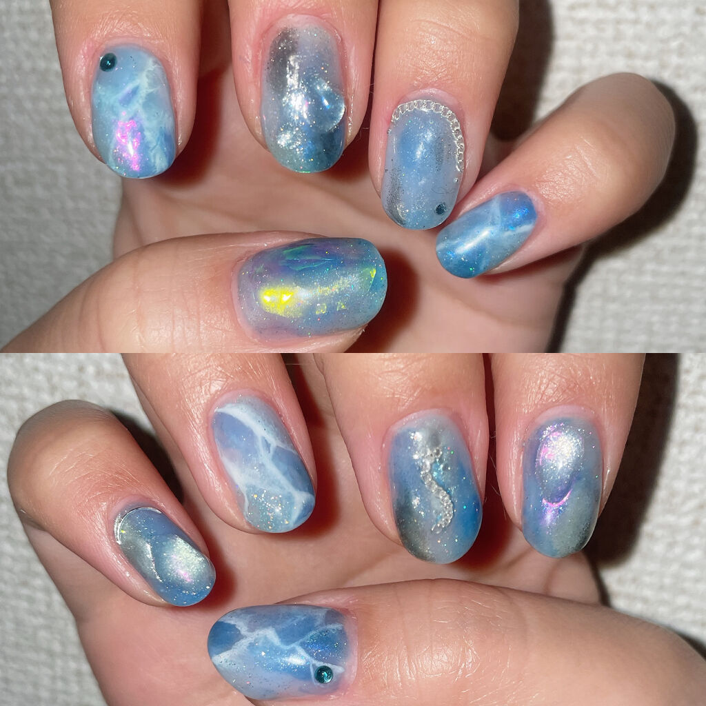 Irogel Irogel イロジェル を使った口コミ 夏を先取りしたアイスブルーネイル 水 By かぴ 混合肌 代後半 Lips