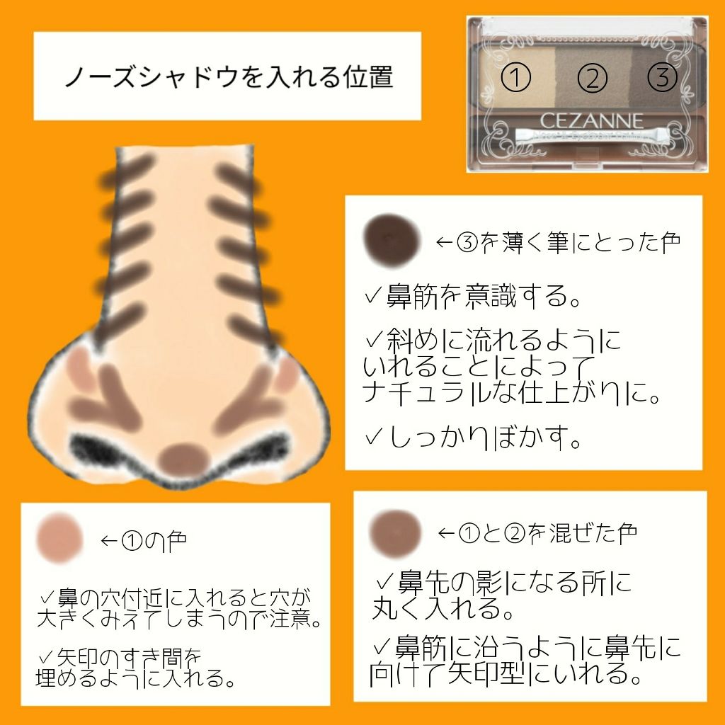 +α:ノーズシャドウでキリッとした鼻に