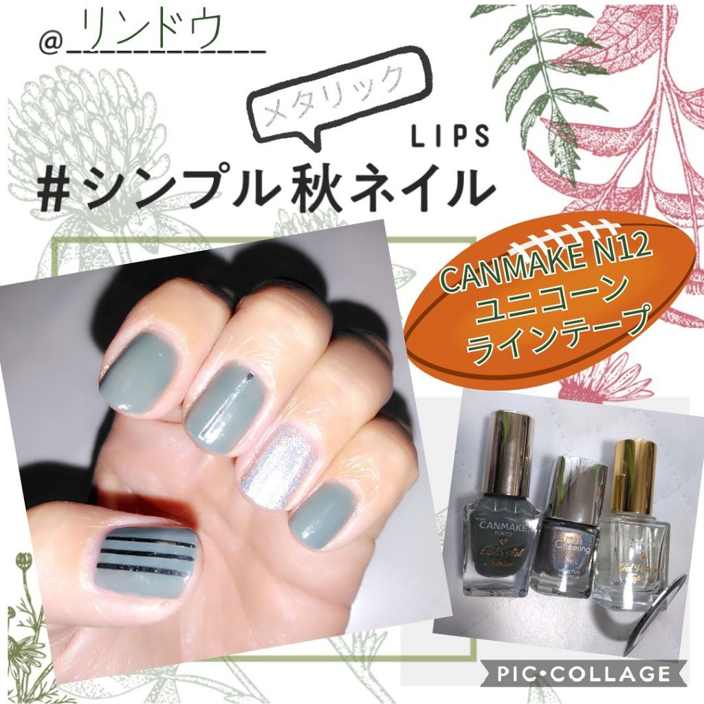 カラフルネイルズ Canmakeを使った口コミ シンプル秋ネイル セルフネイル By リンドウ Use Up 混合肌 Lips