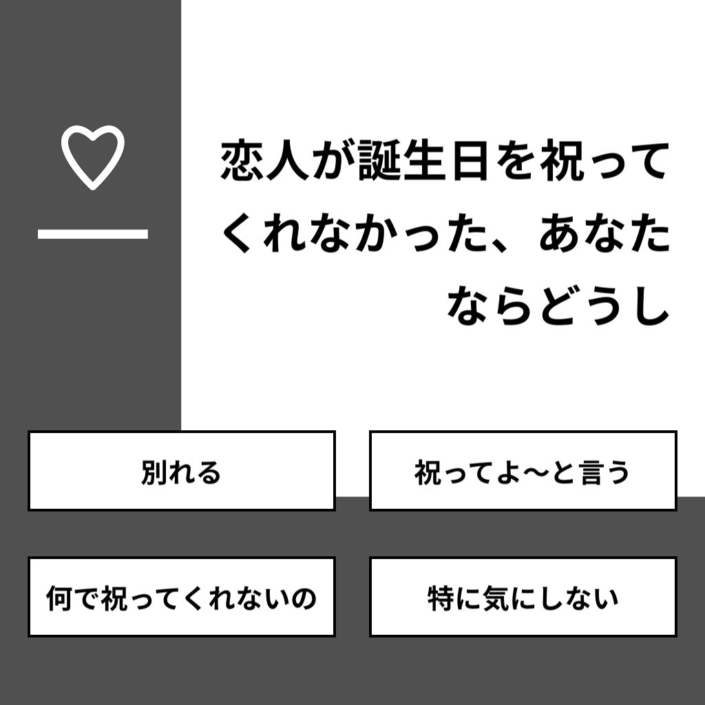 On Lips 質問 恋人が誕生日を祝ってくれなかった あなたならどうし 回 Lips