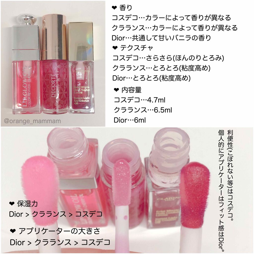 コンフォート リップオイル Clarinsを使った口コミ Cosmedecorteリップオイル0 By まむ 乾燥肌 Lips