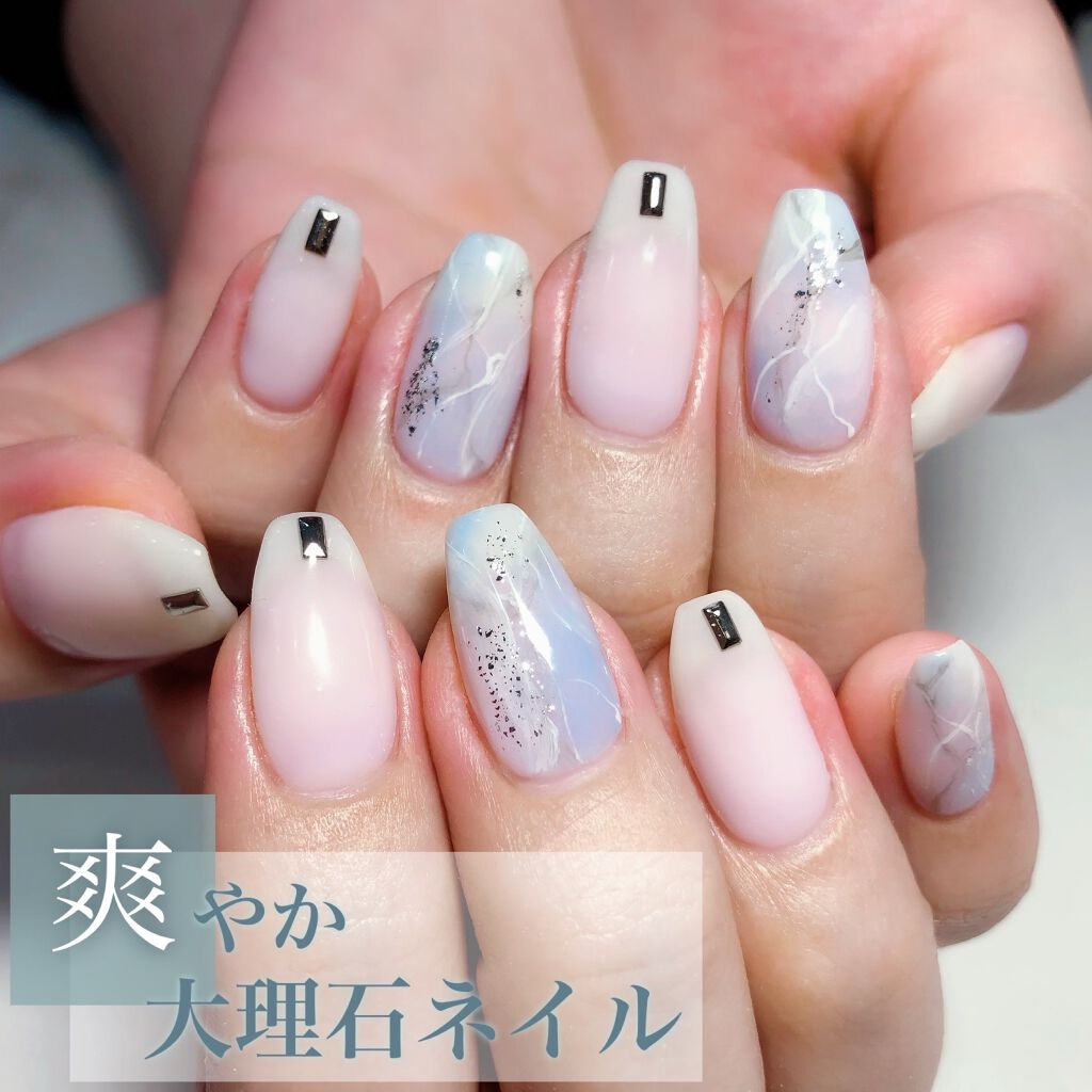 ネイルトリートメントオイル カントリー ストリームの口コミ シンプル夏の大理石ネイル ホワイト By Satomi 混合肌 代後半 Lips