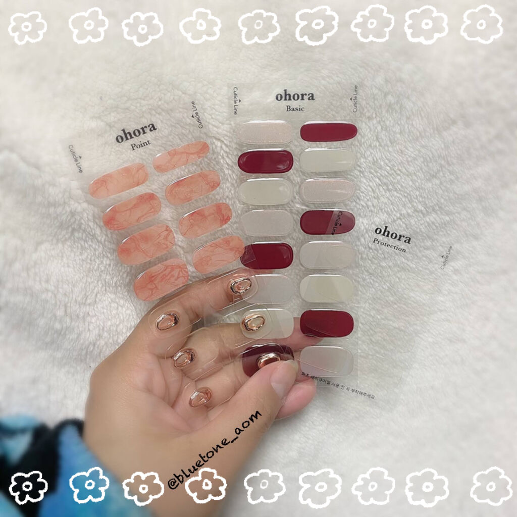 セミキュアジェルネイル ハンド Ohoraの口コミ パーツが着いてるジェルネイルシール O By Aomi 敏感肌 Lips