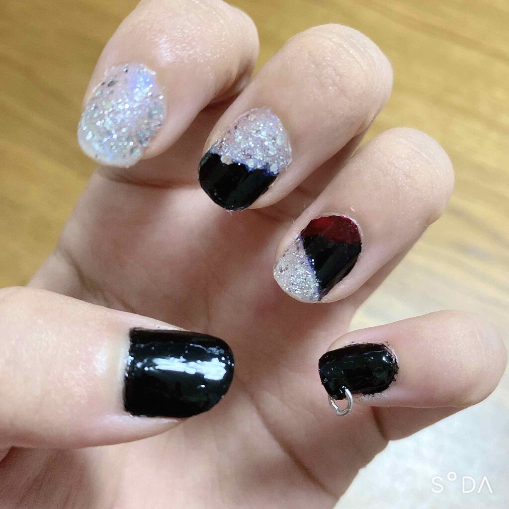 At ネイルグリッター Art Collectionを使った口コミ 안녕 今回はマステを使ったネイルを紹介し By Airi 混合肌 10代後半 Lips
