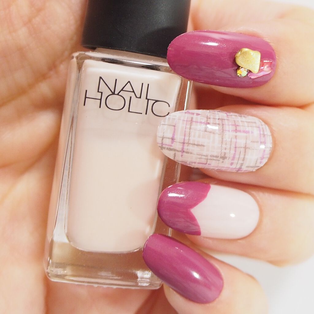 ネイルホリック ネイルホリックを使った口コミ 簡単ハートフレンチのバレンタインネイルです By Yuyu 300yen Nail Lips