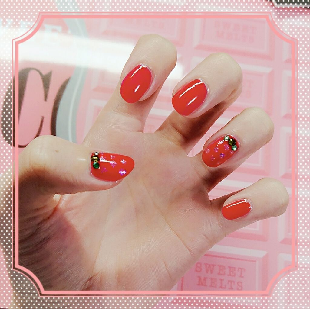 ネイルパティシエ スウィーツ スウィーツを使った口コミ なんちゃっていちごネイル です ᵕᴗᵕ By ゆう 混合肌 代後半 Lips