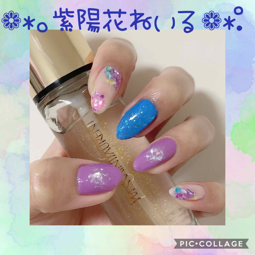 カラフルネイルズ キャンメイクを使った口コミ ﾟ紫陽花風 梅雨ネイル 使 By Sacha Lips Agm 混合肌 Lips