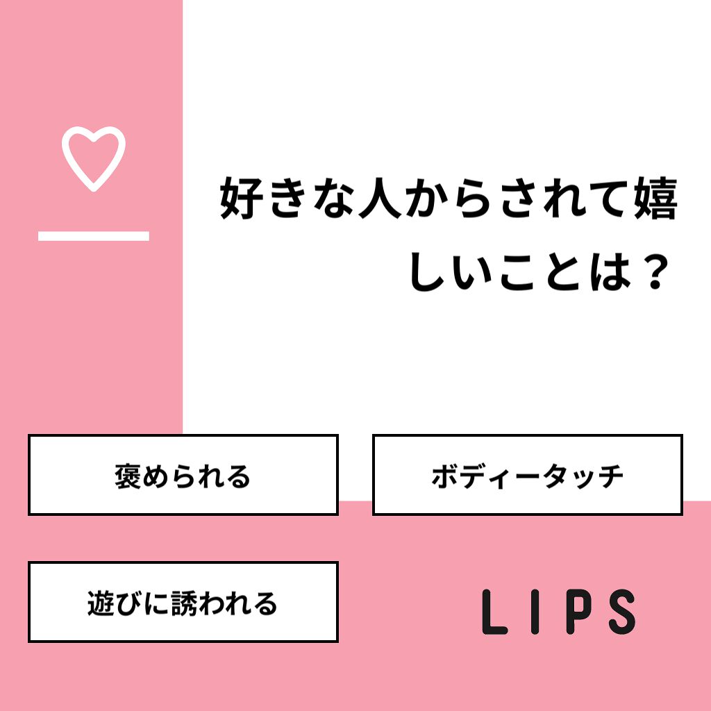 なぎ ﾞ On Lips 質問 好きな人からされて嬉しいことは 回答 褒められる Lips