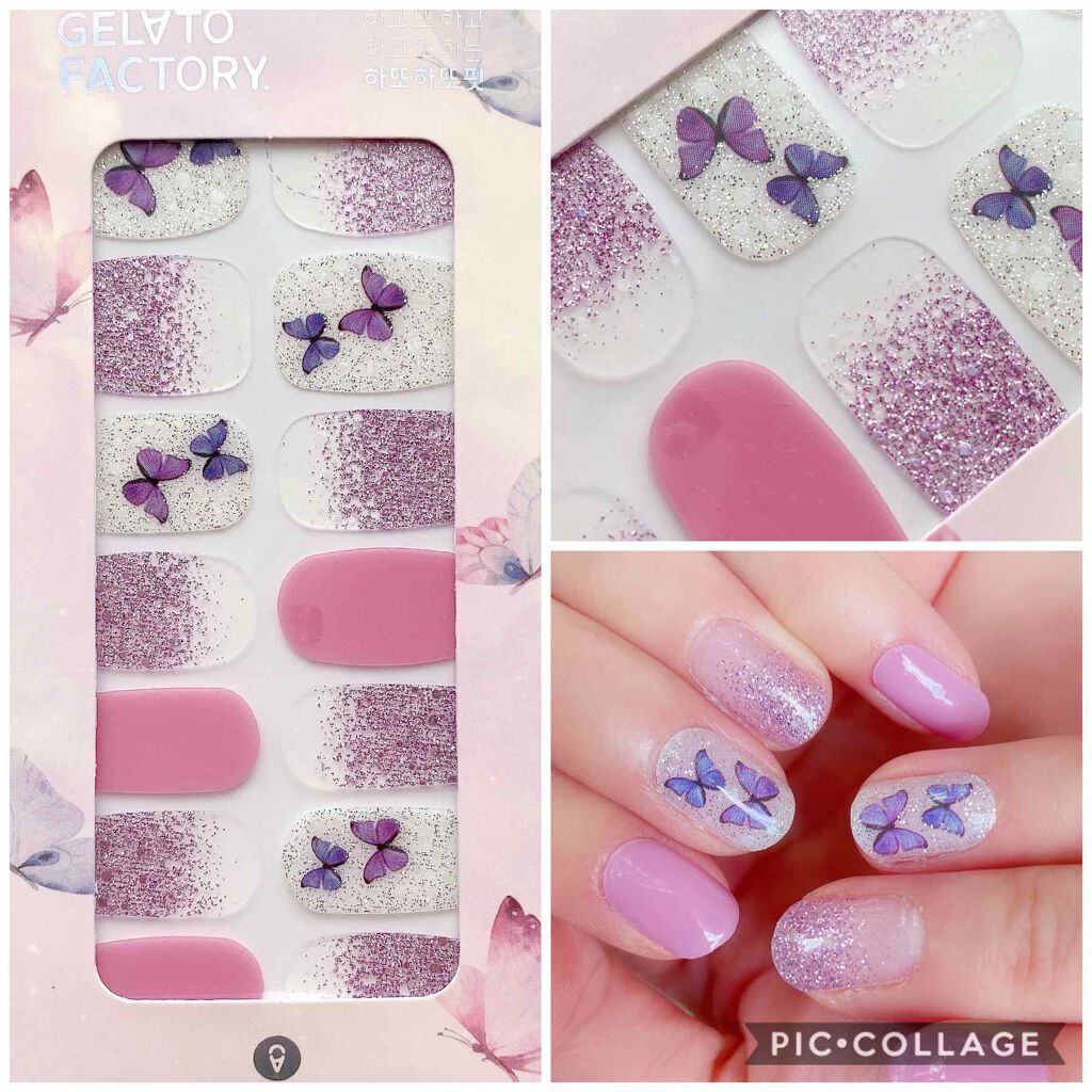 年秋新作ネイル用品 ネイルフィット ジェルネイルシール Gelato Factoryの口コミ ネイルシール ドリーミパープル 10 By Borotama 混合肌 Lips