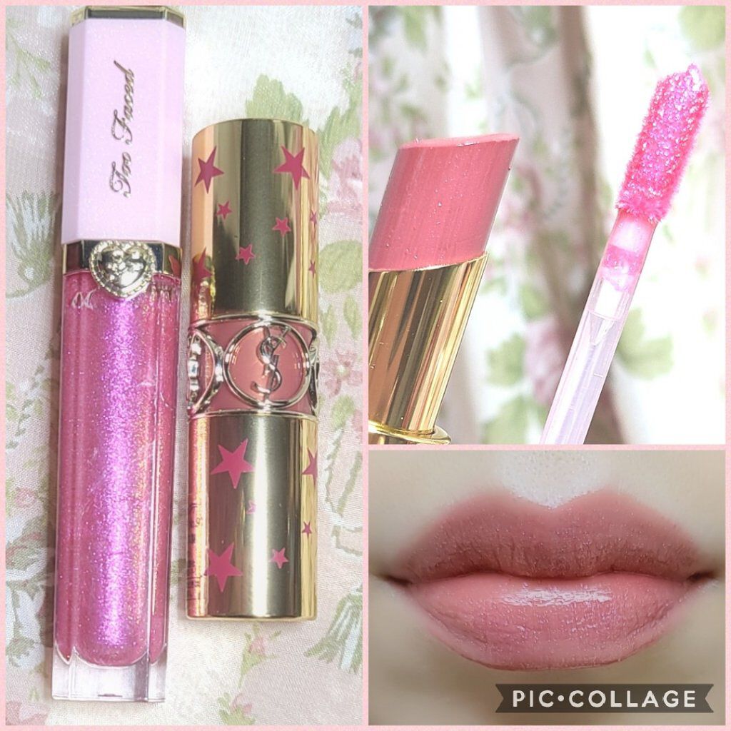 ルージュ ヴォリュプテ シャイン Yves Saint Laurent Beauteを使った口コミ ヌードカラーにピンクの可愛いグロスを重ねて By あいしゃん 敏感肌 Lips