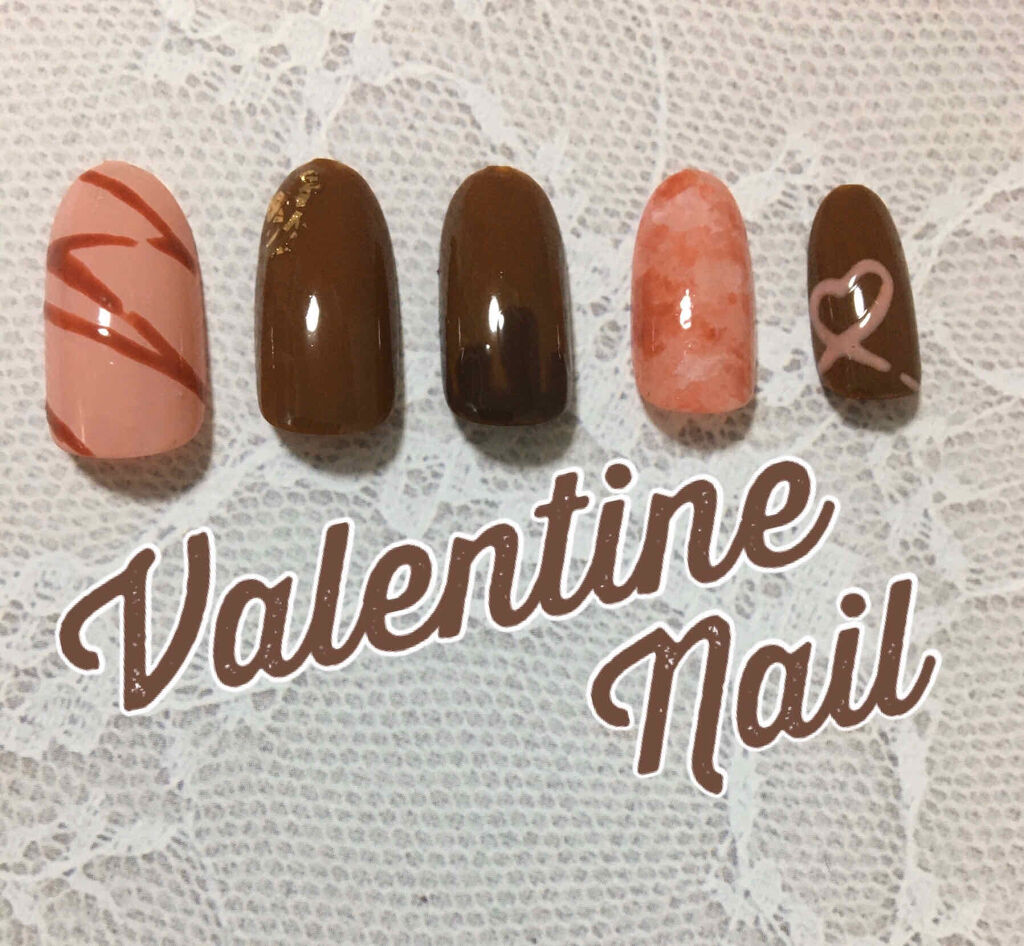 カラージェル By Nail Laboを使った口コミ セルフネイル 1 バレンタインをイメージし By さくら 普通肌 30代後半 Lips