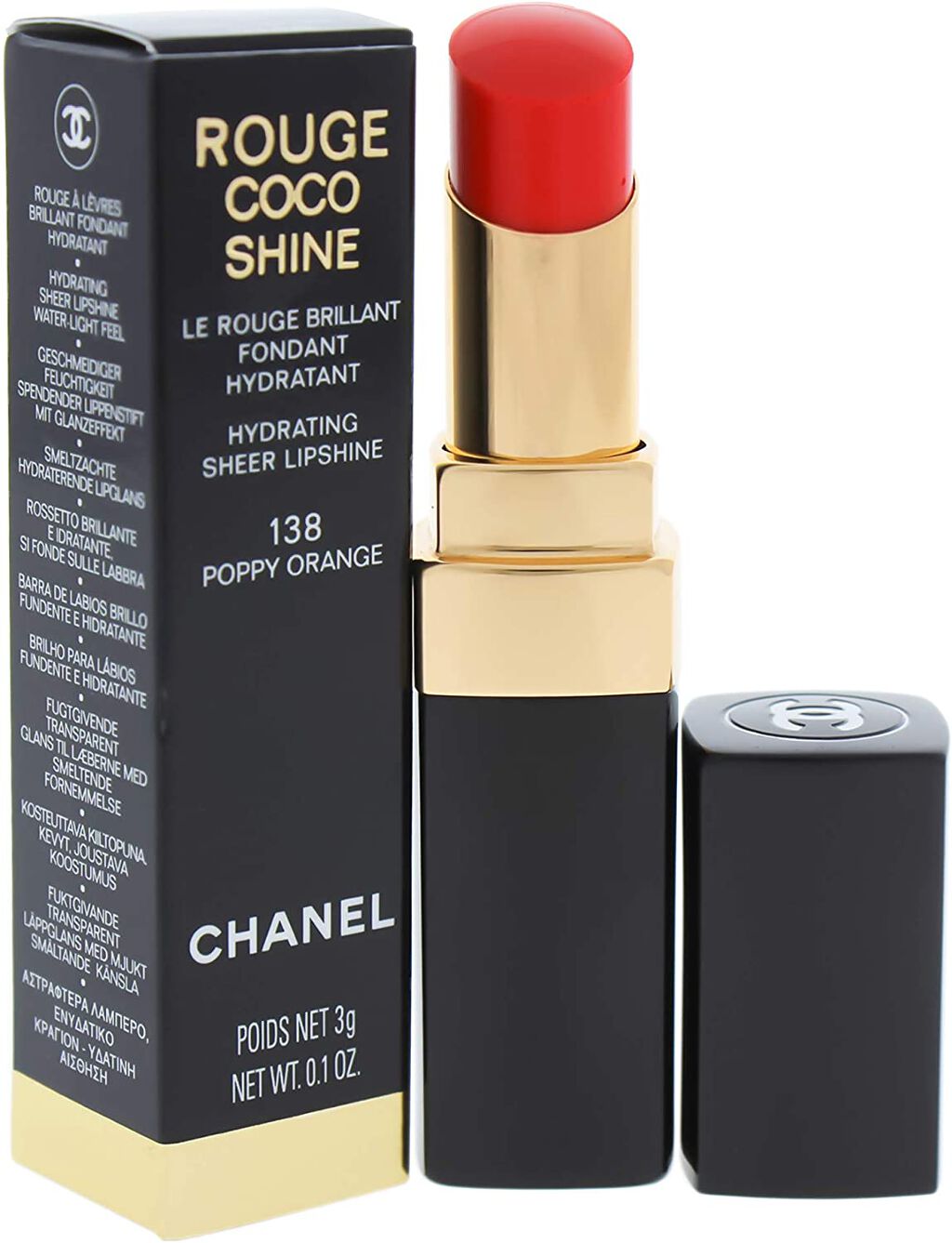 ルージュ ココ シャイン 138 ポピー オレンジ Chanel シャネル Lips