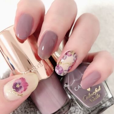 カラフルネイルズ キャンメイクを使った口コミ 本日はしずくネイルシールのパンジーを使いま By Rabbit 乾燥肌 Lips