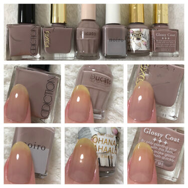 ザ ネイルポリッシュ Addictionを使った口コミ グレージュ系ネイル１枚目が2度塗りで ２枚 By Rabbit 乾燥肌 Lips