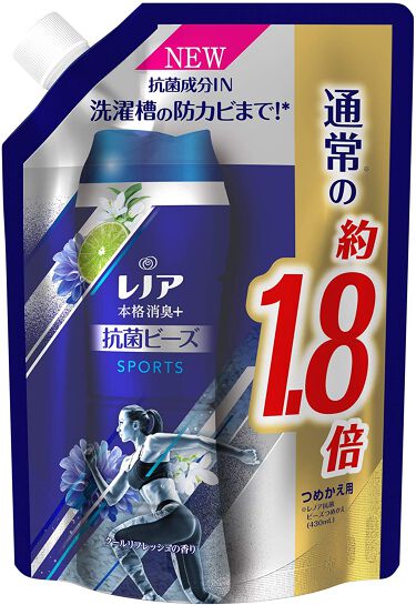 レノア 本格消臭 デオドラントビーズ スポーツ クールリフレッシュ 詰め替え760ml