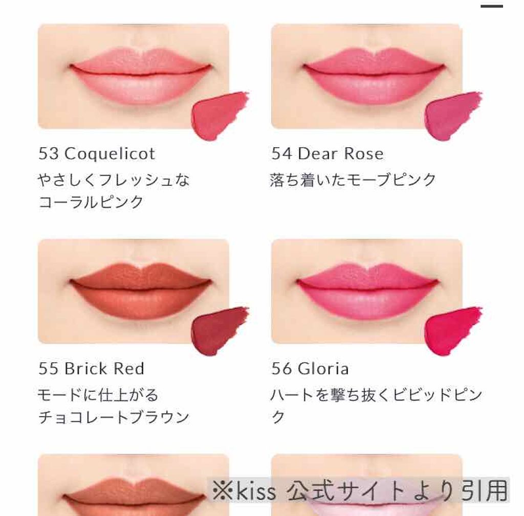 ヴェールリッチルージュ マット Kissの人気色を比較 必ず褒められる色気爆発リップ Kiss By ヨントウシン 普通肌 20代前半 Lips