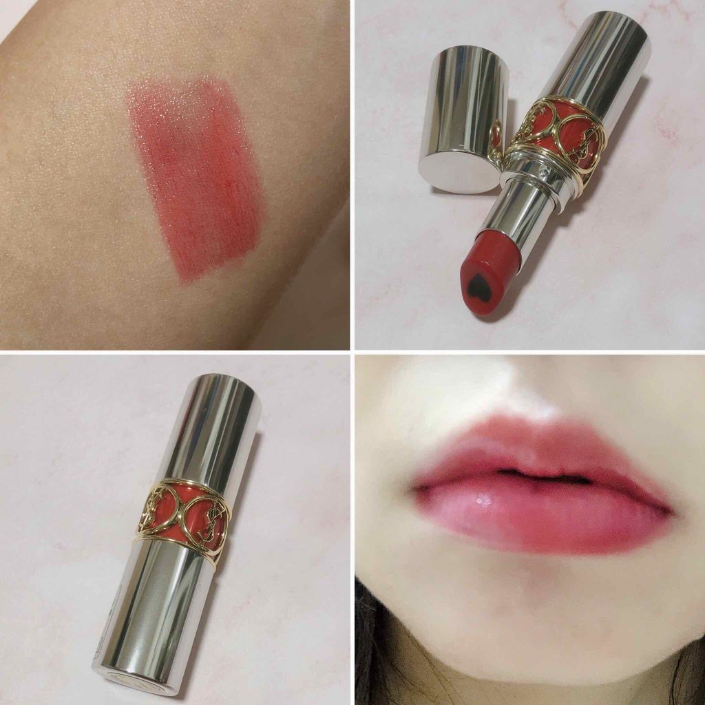 ヴォリュプテ プランプインカラー Yves Saint Laurent Beauteは落ちないのか 色持ちに関する口コミ ぷっくり透け赤リップ Yslヴォリュプ By たそ Lips