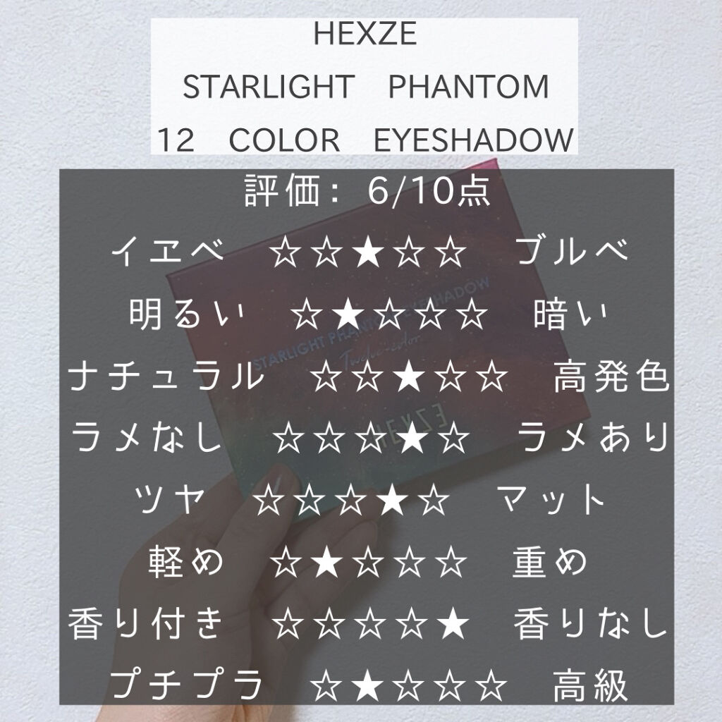 Hexzeスターライトファントム１２アイシャドウ０１ Hexze ヘックスゼ の使い方を徹底解説 プチプラ12色パレットでイエベメイク ピ By アフリカ少女 毎日投稿 混合肌 代前半 Lips