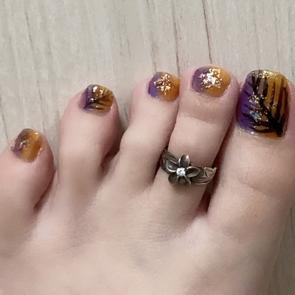 サンリオネイル Daisoを使った口コミ 夕焼けビーチ風ネイル お見苦しい足が出 By ちゃんみ フォロバ強化期間 投稿ある方 普通肌 Lips