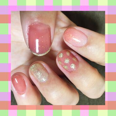 ジェルネイル ジェルミーワンを使った口コミ Popネイル セリアゴールドセリアジ By Coral Rouge 3cy2 アトピー肌 30代後半 Lips