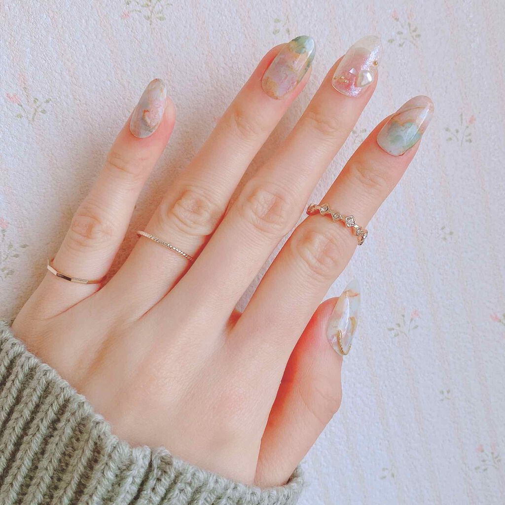 Ac ネイル フィックス グロッシー トップコート Ac Makeupを使った口コミ Springnail 今日は楽々春ネイル By Borotama 混合肌 Lips