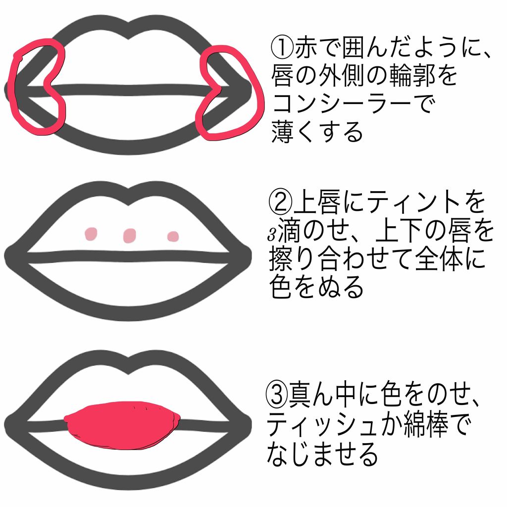 グラデーションリップの作り方