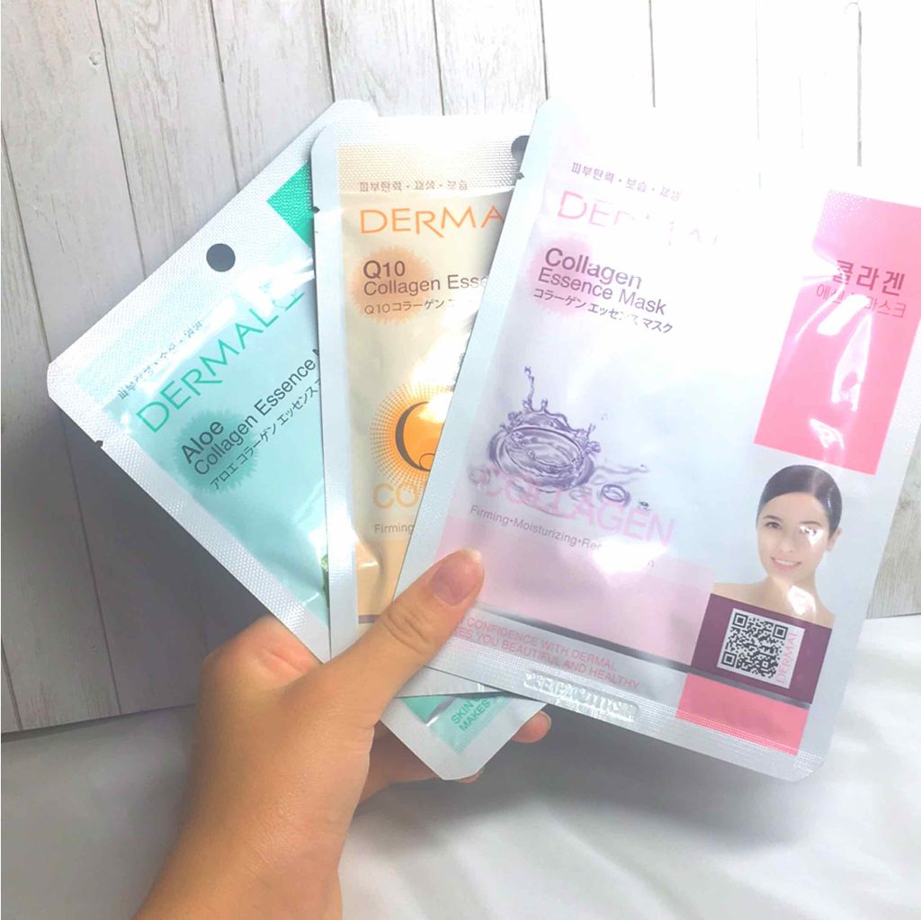 コラーゲンエッセンスマスク Dermalの効果に関する口コミ こんにちは 今回は 韓国のパックを紹介して By Fuka Lips
