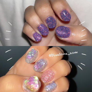 ノンサンディング トップジェル By Nail Laboを使った口コミ フラッシュで更にギラギラに フラッシュネイ By Aomi Lips
