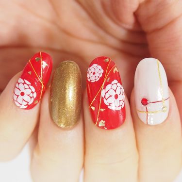 Pa ネイルカラー 旧 Paを使った口コミ 成人式ネイル 赤の振袖ver ネット By Yuyu 300yen Nail Lips