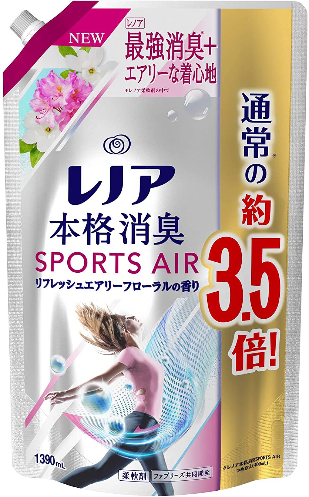 レノア本格消臭スポーツエアー リフレッシュエアリーフローラルの香り 1390ml