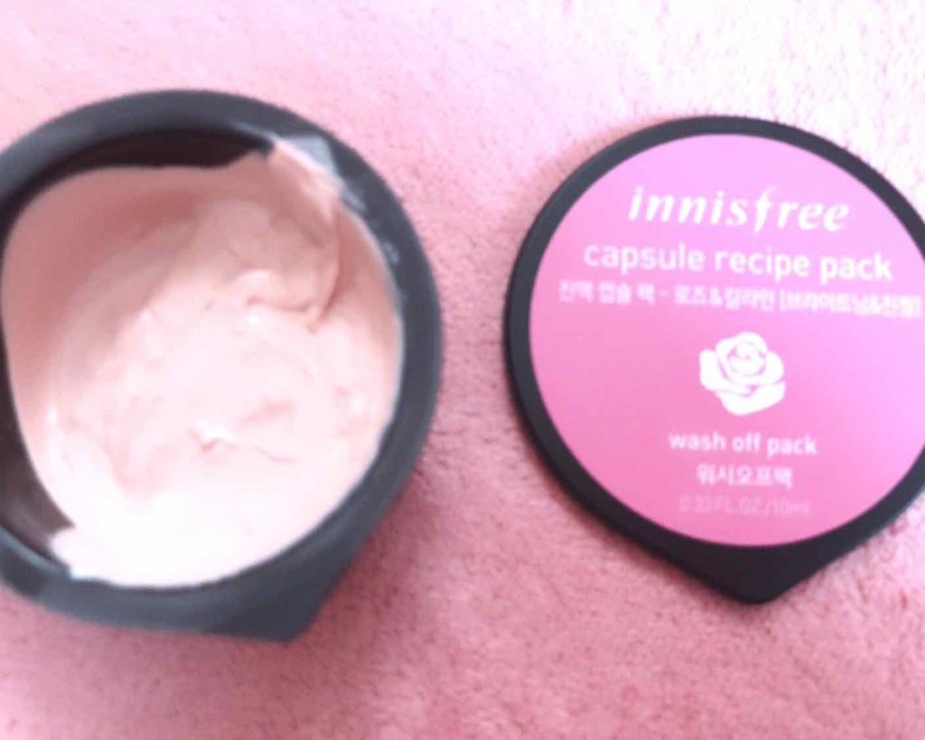 カプセルレシピパック ローズ カラミン Innisfreeの効果に関する口コミ 敏感肌におすすめの洗い流すパック マスク Innisfree By りほ 敏感肌 30代前半 Lips