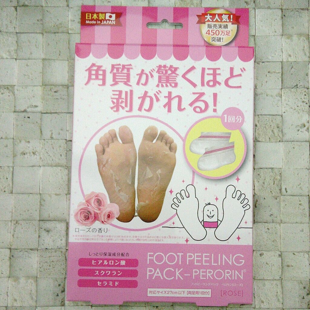 フットピーリングパック ペロリン ローズ 素数の口コミ 木曜日の夕方に使って 今日の夜には引くほど By クリス 普通肌 Lips