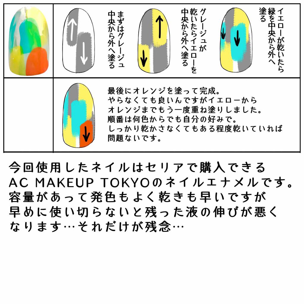 Ac ネイルエナメル M Ac Makeupの口コミ 1度はやってみたかった塗りっぱなしネイル By 44 混合肌 Lips